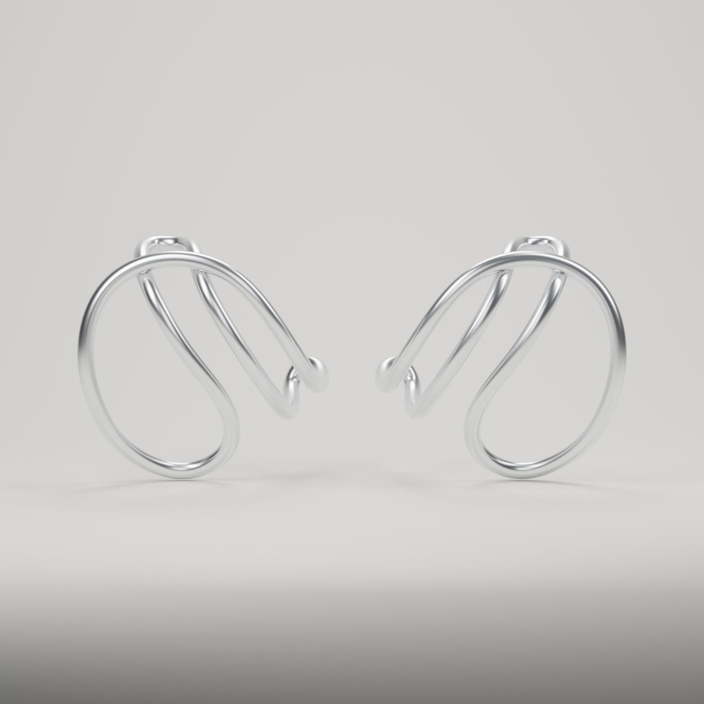Aria in Sterling Silver: the pair, front on