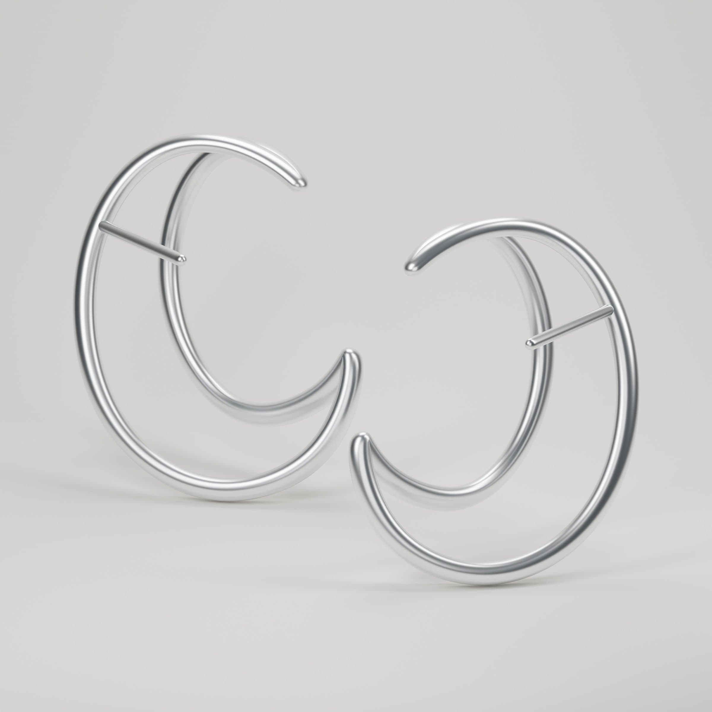 Navette in Sterling Silver: the pair at an angle